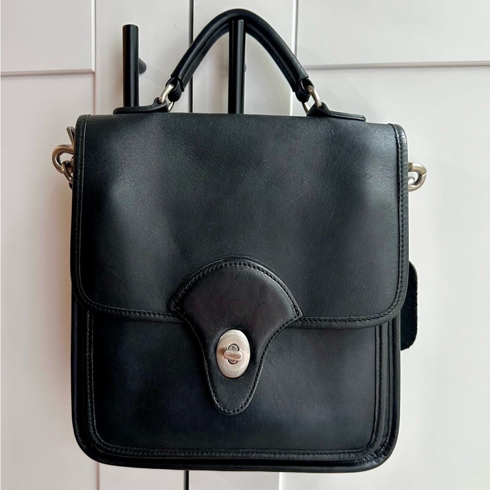 Kirkland Signature Black Leather Satchel Bag (Genuine Leather)